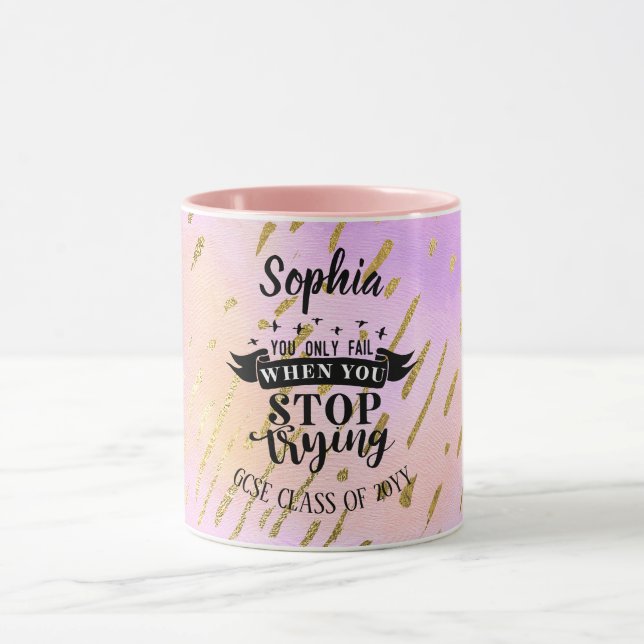 Rosa för motiverade citattecken i Mugg för flickex (Center)