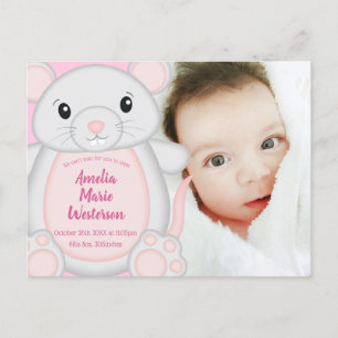Rosa för Musbabyskor Vykort