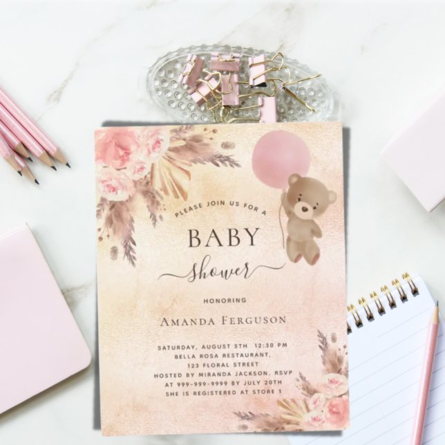 Rosa för nalle av babyduschpampas (Skapare uppladdad)