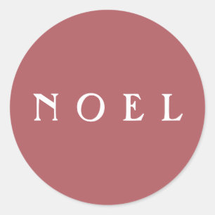 ROSA för NOEL-skriptkuvert eller figursättning Runt Klistermärke