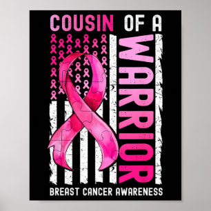Rosa för ökad medvetenhet om bröstcancer i USA fla Poster