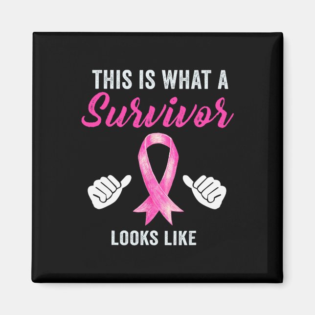 Rosa för ökad medvetenhet om bröstcancer magnet (Framsidan)