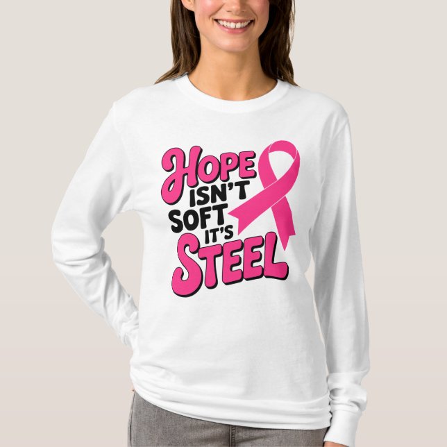 Rosa för ökad medvetenhet om bröstcancer Ribbon Fi T Shirt (Framsida)
