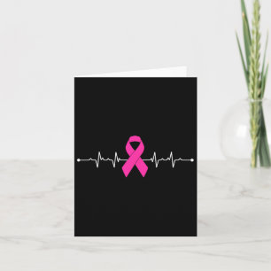 Rosa för ökad medvetenhet om bröstcancer Ribbon He Kort