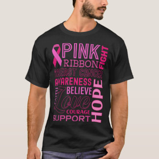 Rosa för ökad medvetenhet om bröstcancer Ribbon Ho T Shirt