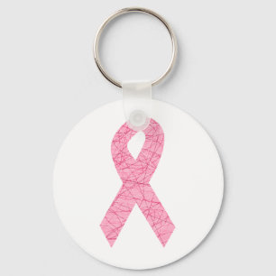 Rosa för ökad medvetenhet om bröstcancer Ribbon-st Nyckelring