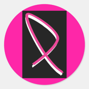 Rosa för ökad medvetenhet om bröstcancer runt klistermärke