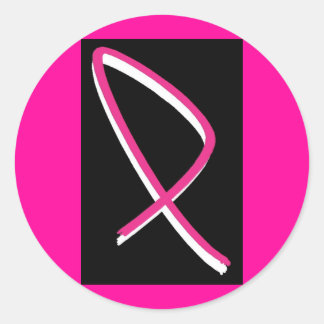 Rosa för ökad medvetenhet om bröstcancer runt klistermärke