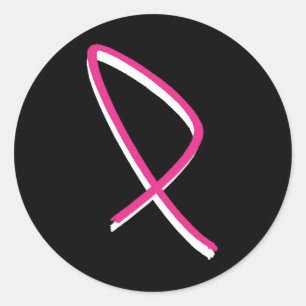 Rosa för ökad medvetenhet om bröstcancer runt klistermärke