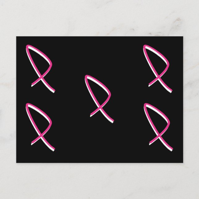 Rosa för ökad medvetenhet om bröstcancer vykort (Framsida)