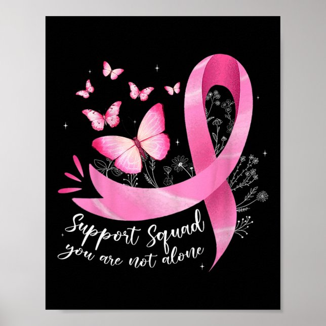 Rosa för ökad medvetenhet om cancersupport poster (Framsidan)