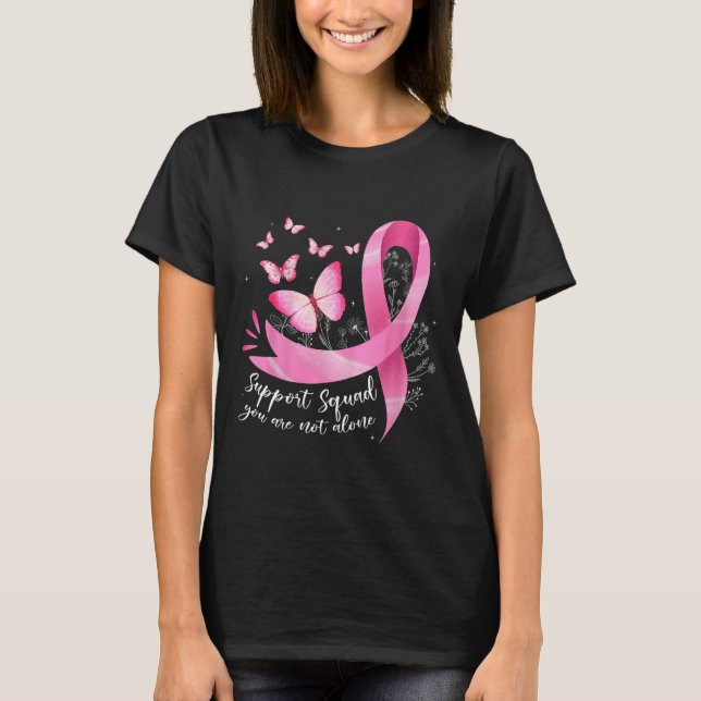 Rosa för ökad medvetenhet om cancersupport t shirt (Framsida)