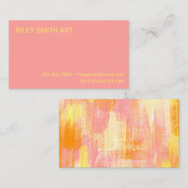 Rosa för Orange av abstrakt för vattenfärgsfärgad  Visitkort