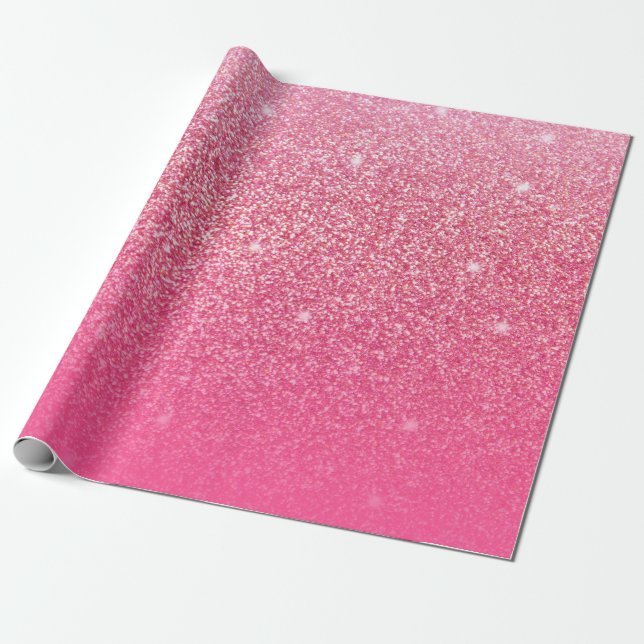 Rosa för övertoning i glitter presentpapper (Utrullad)