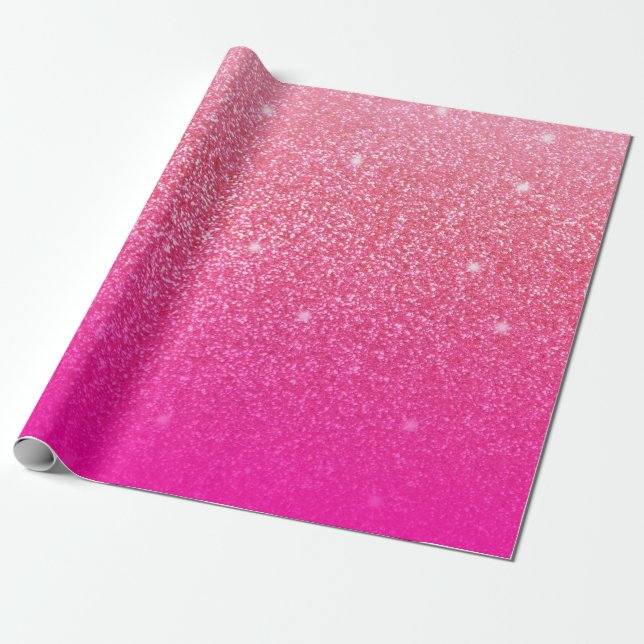 Rosa för övertoning i glitter presentpapper (Utrullad)