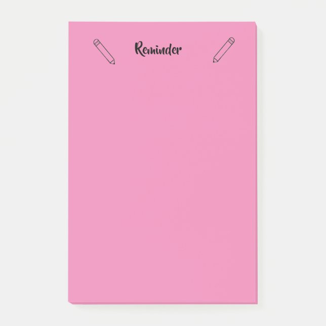 Rosa för påminnelse om anteckningar post-it block (Framsida)