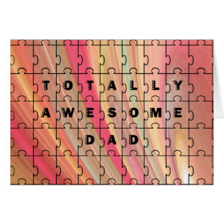 Rosa för Pappa-puzzeltext Fantastisk/brunt Mönster Hälsningskort