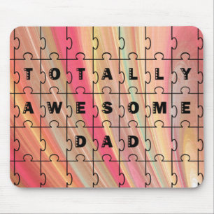 Rosa för Pappa-puzzeltext Fantastisk/brunt Mönster Musmatta