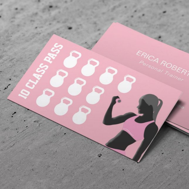 Rosa för personliga tränare för Fitness Loyalty Ca Lojalitetskort (Skapare uppladdad)