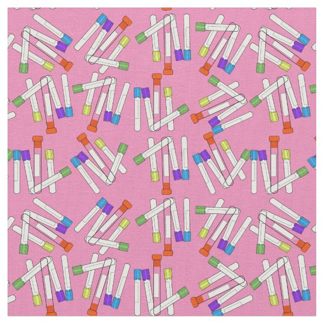 Rosa för Phlebotomist Lab Tech Fabric Tyg (Närbild)