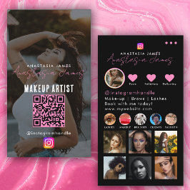 Rosa för Photo Mata Influencer Grid Social Media  Visitkort