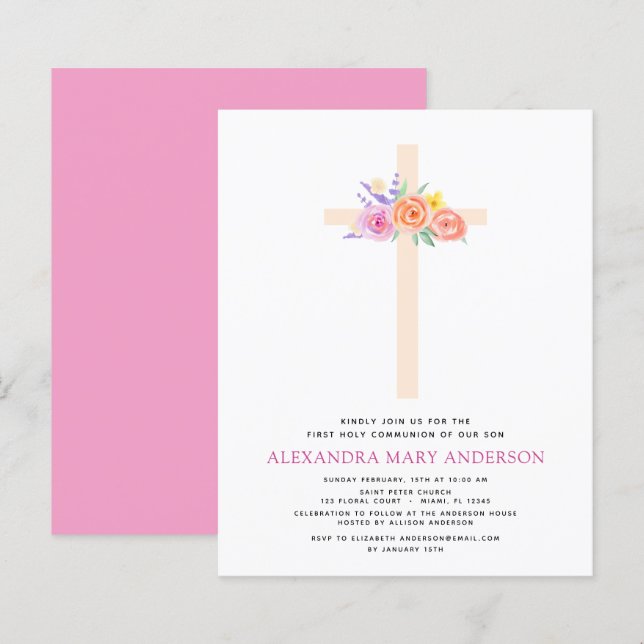 Rosa för primär Heliga för Pastel Blommigt (Fram/baksida)