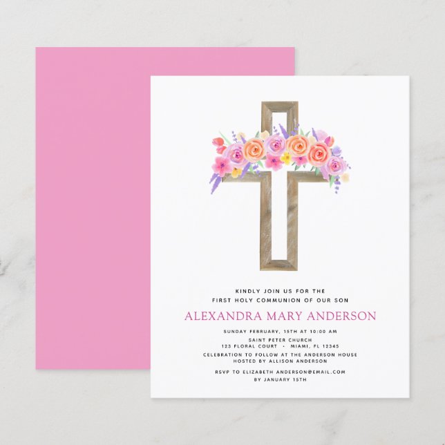 Rosa för primär Heliga för Pastel Blommigt (Fram/baksida)