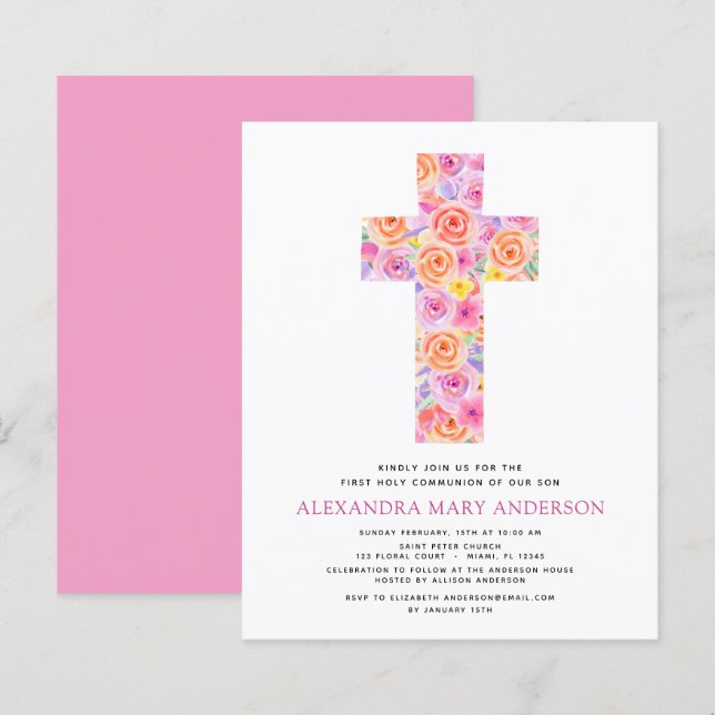 Rosa för primär Heliga för Pastel Blommigt (Fram/baksida)