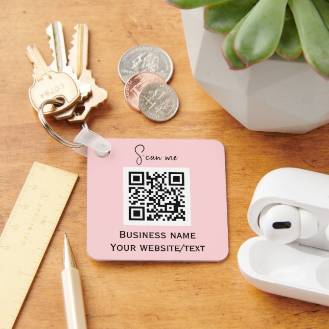 Rosa för Professionell av QR-Logotyp för affärsver Nyckelring (Skrivbord)