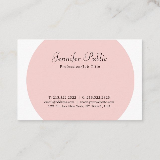  Rosa för professionell Modern Elegant Template Visitkort (Framsida)