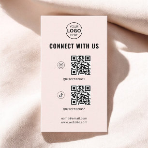 Rosa för QR Code Social Media Logotyp  Visitkort