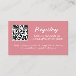  Rosa för QR-kod för babyvisningsregister Tilläggskort
