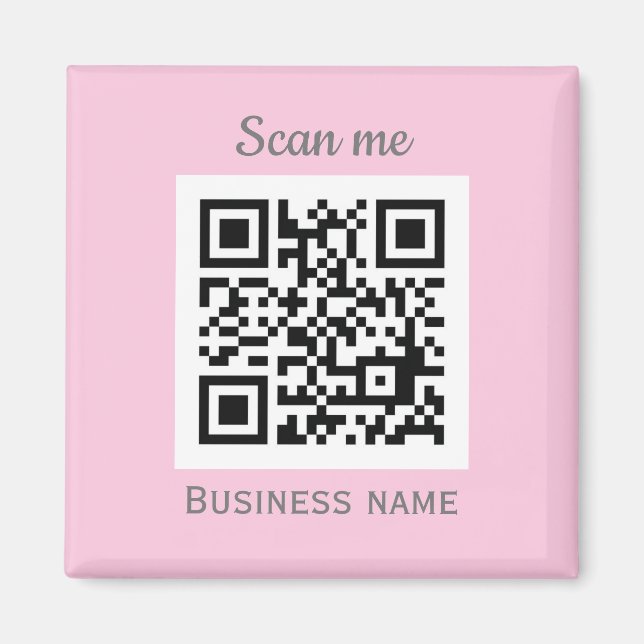 Rosa för QR-Logotyp - Professionell -  Girly Magnet (Framsidan)