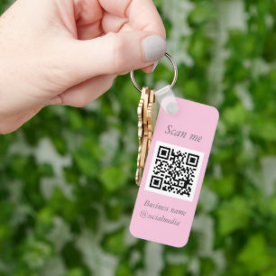 Rosa för QR-Logotyp - Professionell - Girly Nyckelring