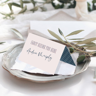 Rosa för roligt och blått Bröllop-platskort Visitkort