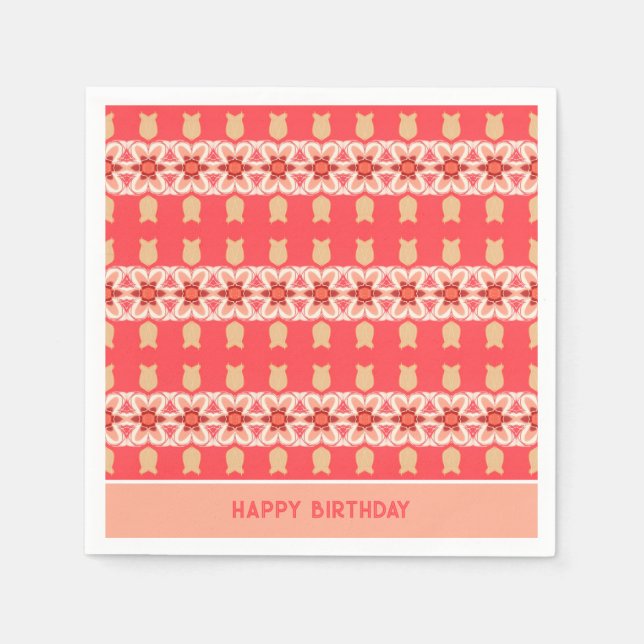 Rosa för rost från blommigt och koralldesigner pappersservett (Framsidan)