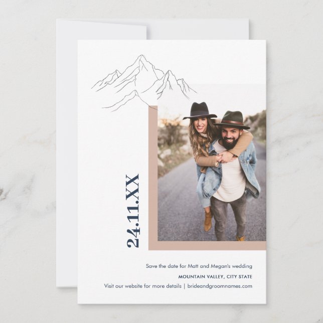  Rosa för Rustig bergsmiljö utomhus Spara Datumet (Framsida)