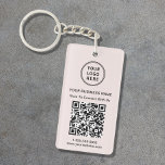 Rosa för säljfrämjande Logotyp QR-kod Nyckelring<br><div class="desc">Den moderna och professionell ljusa rosa säljfrämjande nyckelkedjan med din QR-kod som gör att kunderna kan söka efter en lista över dina produkter,  tjänster,  priser eller annan information. Ladda upp logotyp- och QR-koden och lägg till ditt företag namn,  webbplats,  slogan,  mobilt nummer osv. i enkel typografi.</div>