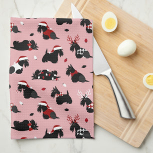 Rosa för Scottish Terrier Kökshandduk