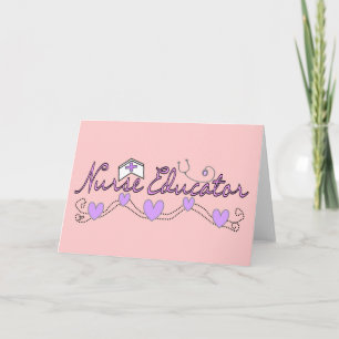 Rosa för sjuksköterskor Hearts design Kort
