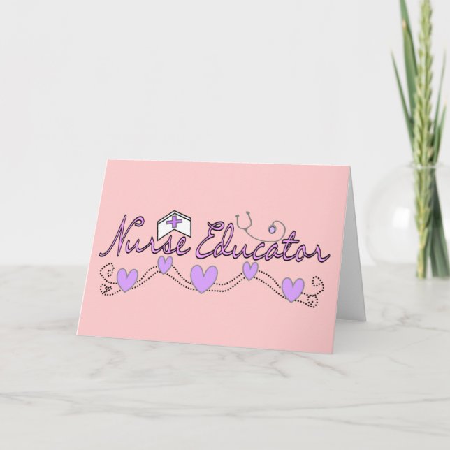 Rosa för sjuksköterskor Hearts design Kort (Framsida)