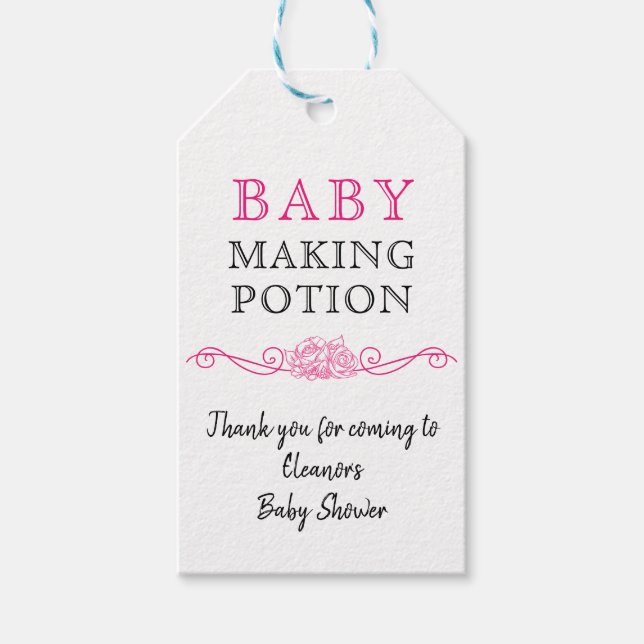 Rosa för Skapar babyskor i Baby Presentetikett (Framsidan)