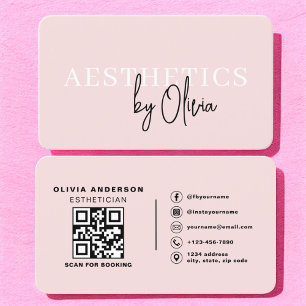  Rosa för Skincare Esthetician QR Code Visitkort