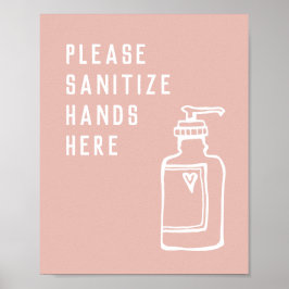 Rosa för skönhetsalon - minimalistisk sanisera Hän Poster