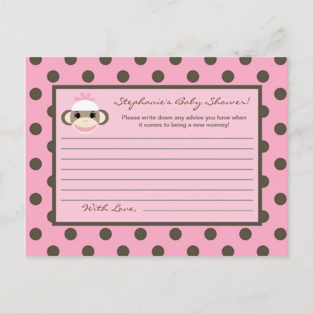 Rosa för skrivskyddat rådskort Sock monkey Rådkort (Framsida)