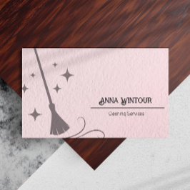  Rosa för städning Services Housekeeper Qr-kod Visitkort