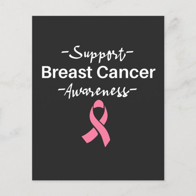 Rosa för stöd för bröstcancermedvetenhet flygblad (Framsidan)