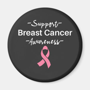 Rosa för stöd för bröstcancermedvetenhet magnet