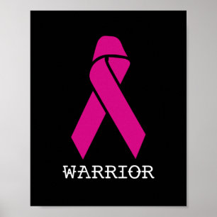 Rosa för stöd för bröstcancermedvetenhet poster