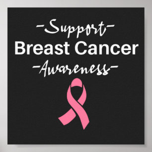 Rosa för stöd för bröstcancermedvetenhet poster